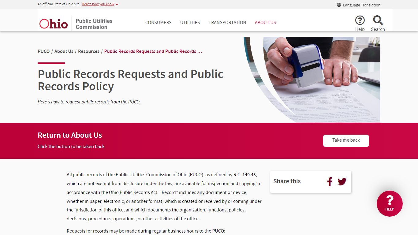 Public Records Requests and Public Records Policy - Ohio